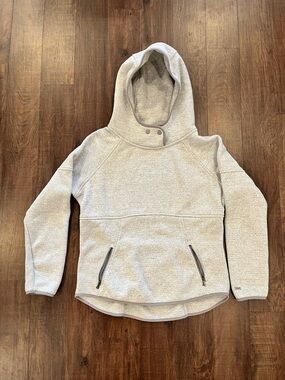 Prana Women Tri Thermal Threads Tunic PolarTec Fleece Sweater Size XL w/ Hoodie